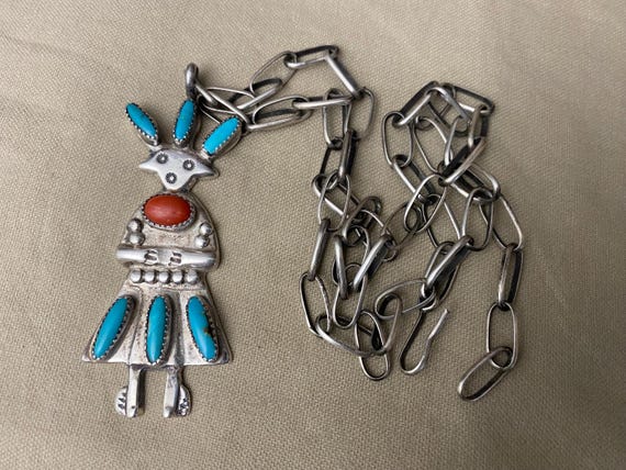 Vintage Native American Navajo Sterling Silver Turquo… - Gem