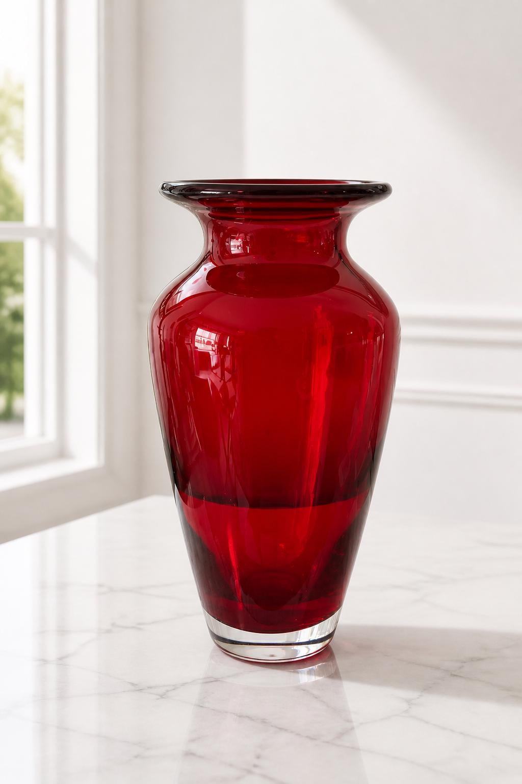 Vintage Red Vase - Etsy