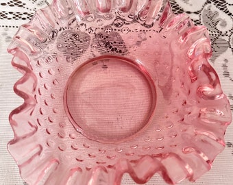 Fenton Pink Cranberry Candy Dish