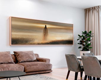 The Gold Horizon Canvas Wall Art | Contemplative Burnished Gold Christian Home Office Decor