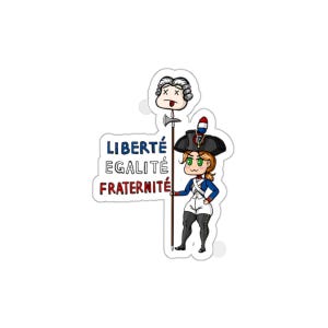 Citoyenne Élise French Revolution Sticker | Liberté Égalité Fraternité | Jacobin Ancien Régime Cute Historical Vinyl Decal