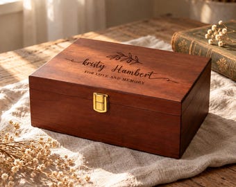 Personalized Wooden Keepsake Box – Engraved Photo Storage, Custom Memory Box, Engraved Box, Bridesmaid Gift，Wedding Keepsake