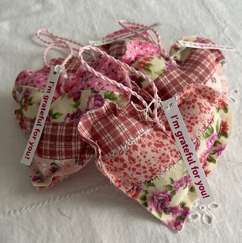 Grateful Heart Gift Set Scrappy Quilted Thank you Gift Set of 4 Pinks image 4