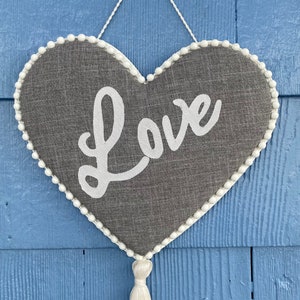 Liebe Herz Wandbehang, Perlen Wand Kunst BOHO Handmade Geschenk