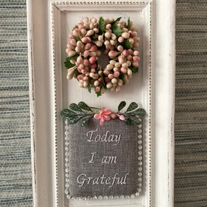 Today I Am Grateful Embroidered Sign, Farmhouse Wall Art image 2