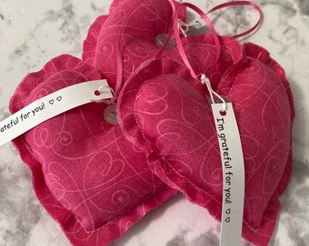 Grateful Hearts Gift Set set of 4 Thank You Gift Hot Pink Swirls