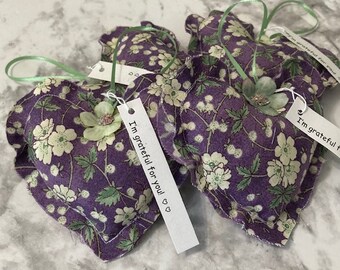 Grateful Hearts Gift Set set of 4 Thank You Gift Purple with White Floral motif