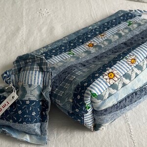 Neceser con cremallera Grateful Heart Scrappy Quilted Azules imagen 3