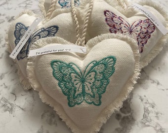 Handmade Embroidered Grateful Heart Thank You Gift Appreciation Gift Blessed Heart Door Knob Hanger 6 inch