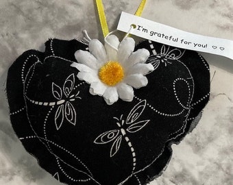 Grateful Hearts Gift Set set of 4 Thank You Gift Black Dragonfly with Daisy