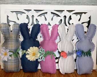 Bunny Bunnies Felt Flower Bunny Spring Easter Bunny Farmhouse Decor Bunny Stuffed Bunny