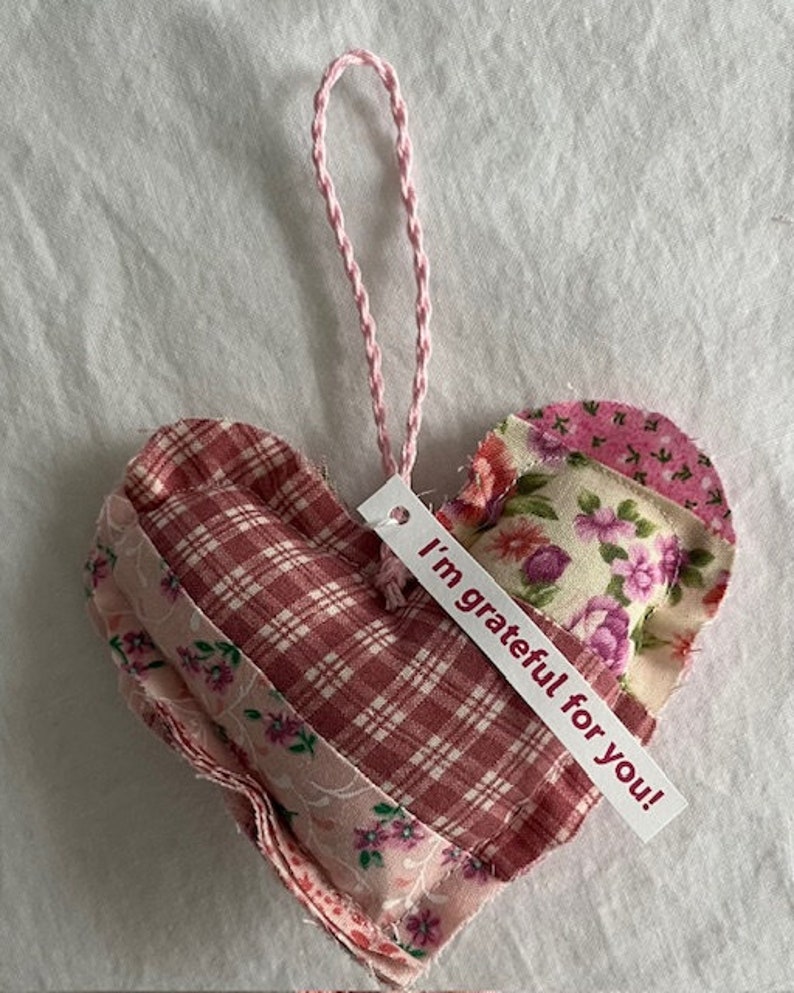 Grateful Heart Gift Set Scrappy Quilted Thank you Gift Set of 4 Pinks image 3