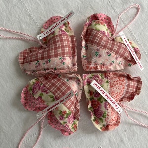 Grateful Heart Gift Set Scrappy Quilted Thank you Gift Set of 4 Pinks image 1