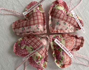 Grateful Heart Gift Set Scrappy Quilted Thank you Gift Set of 4 Pinks