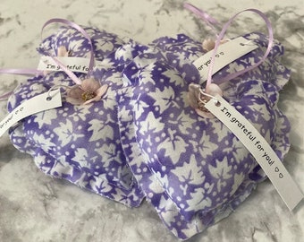 Grateful Hearts Gift Set set of 4 Thank You Gift Lavender Leaf Motif