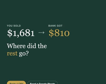 Etsy Seller Finance Bundle | Bookkeeping, Payout Reconciliation, Fee Tracker & Pricing Calculator | Excel + Google Sheets