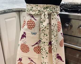 Linen Apron Women’s Half Apron With an A-line skirt. Cute Women’s Kitchen Apron - Ready to Ship