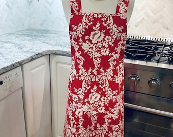 Size 8-12 Women’s Apron Cross-back Apron Japanese Pinafore Apron No Ties on Apron Great Baking Apron Beautiful Canvas Apron - Ready to Ship