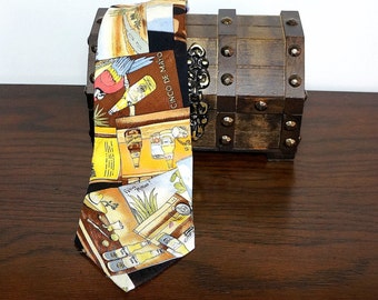 Nicole Miller Vintage Slips • Corona Beer Novelty Sidenslips • Vintage 1993 • Flamingos Tropiskt Bartryck • Färgglad Samlarslips