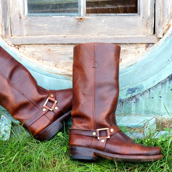 Harness Boots • 8.5D US Men • 1970s • Motorcycle /