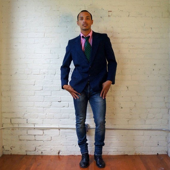 Moleskin Blue Blazer • 1970s • Crisp Soft Brushed