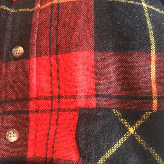 1980s Wool Flannel Plaid Shirt • Quilted Lining •… - image 3