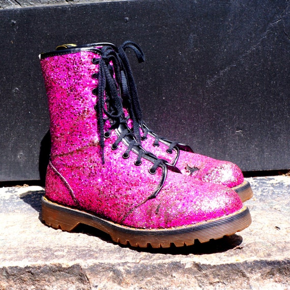 pink glitter dr martens