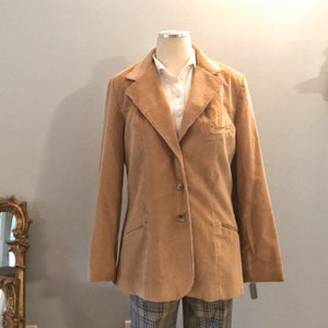 Corduroy Blazer 1970s Tan Tailored Western Jacket Princess Seams Swingles by Character NWT Fall / Autumn Outerwear image 2