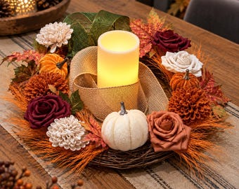Autumn table wreath for Halloween | Autumn table decoration | Halloween decorations | Autumn table decoration | Autumn wreath | Decorative wreath | Autumn decoration