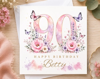 Personalised 90th Birthday Card