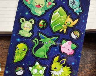 Green Space ~ PKMN Alien Vinyl Sticker Sheet