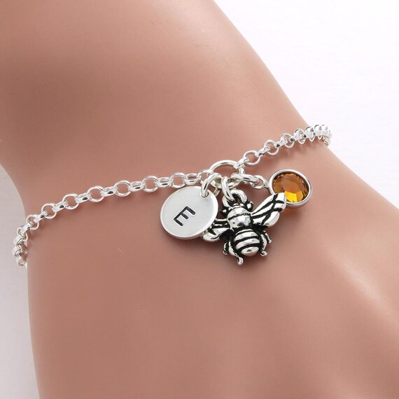 Personalised on sale bee bracelet