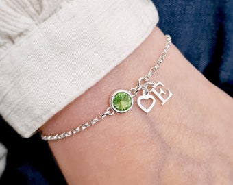 Personalised Birthstone Bracelet | BELLE | Sterling Silver, Gift for Her, Bridesmaids Gift, BirthstoneJewellery