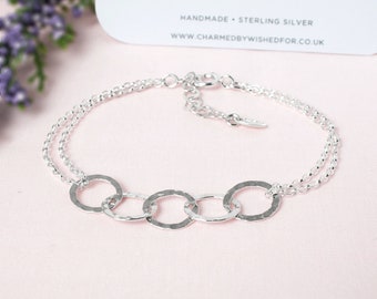 50th Birthday Link Sterling Silver Bracelet | CASSI | 50th Birthday Gift for Her, 50th Anniversary Gift, Women's 50 Jewellery