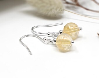 Citrine Drop Earrings: Sterling Silver November Birthstone Jewellery