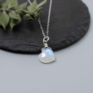 Moonstone Heart Necklace, Sterling Silver or 14ct Gold Fill, June Birthstone Gift, Genuine Moonstone Jewellery