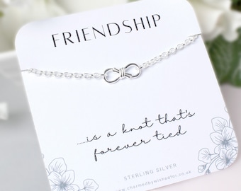 Friendship Infinity Knot Bracelet, Sterling Silver Bracelet | RUTH | Personalised, Gift for Friend, Bestie Gift