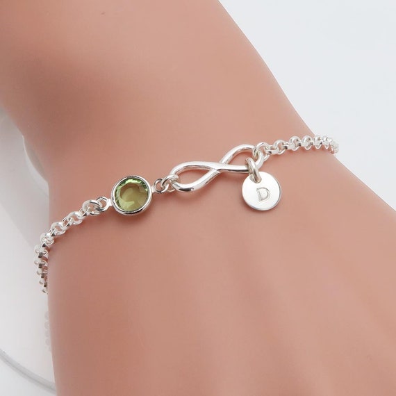 Personalized Infinity Bracelet, Initial Bracelet, Sterling Silver Infinity  Bracelet, Mother's Heart Bracelet, Bridesmaids Jewelry - Etsy