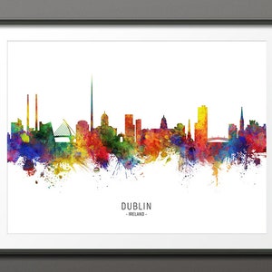 Dublin Skyline, Dublin Ireland Cityscape Art Print Poster (10467-4297)