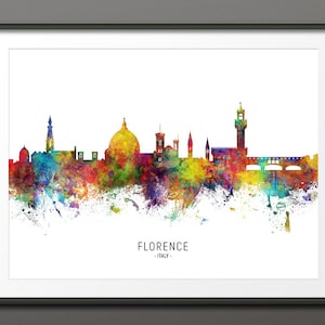 Florence Skyline, Florence Italy Cityscape Art Print Poster (10481-4311)