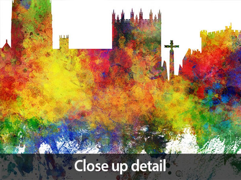 Durham Skyline Durham England Cityscape Art Print Poster Etsy