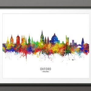 Oxford Skyline, Oxford England Cityscape Art Print Poster (10660-10230)