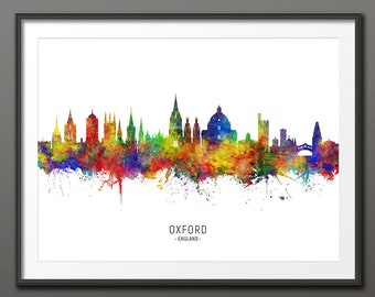 Oxford Skyline, Oxford England Cityscape Art Print Poster (10660-10230)