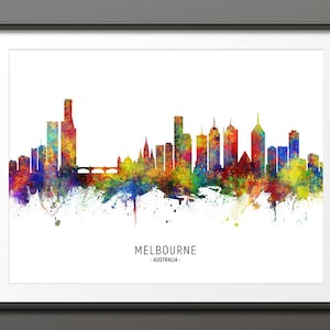 Melbourne Skyline, Melbourne Australia Cityscape Art Print Poster (10580-10149)