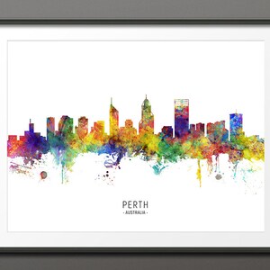Perth Skyline, Perth Australia Cityscape Art Print Poster (10485-4316)