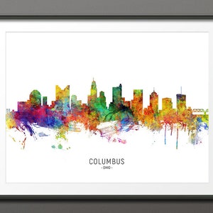 Columbus Skyline, Columbus Ohio Cityscape Art Print Poster (10401-3929)