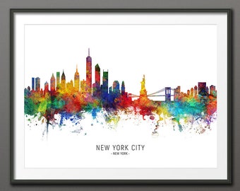 New York Skyline, NYC Cityscape Art Print Poster (10397-3924)