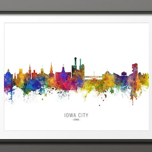 Iowa City Skyline, Iowa City Cityscape Art Print Poster (10457-3989)