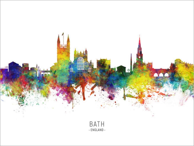 Bath Skyline Bath England Cityscape Art Print Poster - Etsy