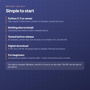 Python Launchpad Bootcamp, Anfängerkurs Python (PDF und Codedateien), 10 Lektionen, 5 Projekte mit Tests, Programmieren lernen (digitaler Download) Bild 7